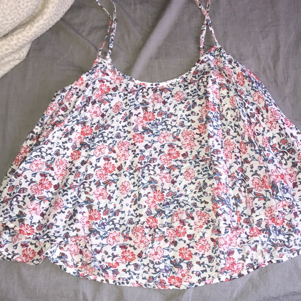 Pink flower tank